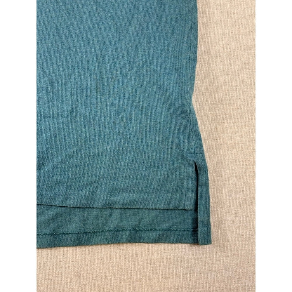 Polo Ralph Lauren Mens L Teal Blue Heather Pique Polo Shirt Cotton Bright Pony - Picture 5 of 7
